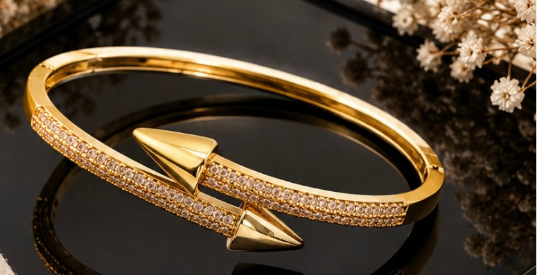 Sparkling Silver Kara- Free Size