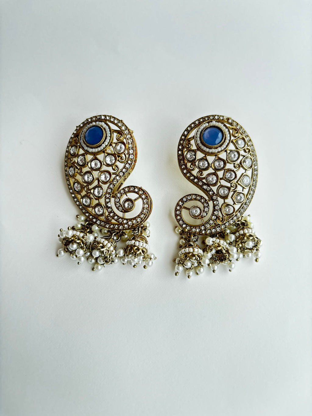 Blue Paisley Jhumkas