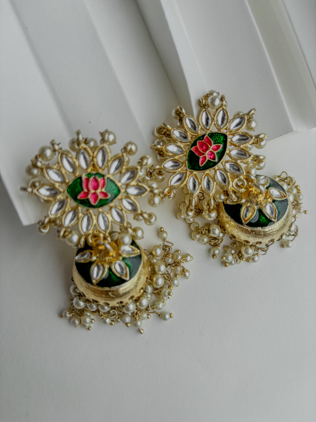Royal Lotus Pearl Jhumka