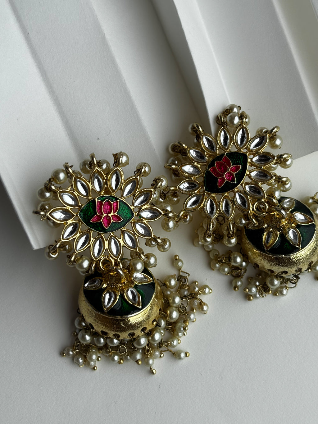 Royal Lotus Pearl Jhumka