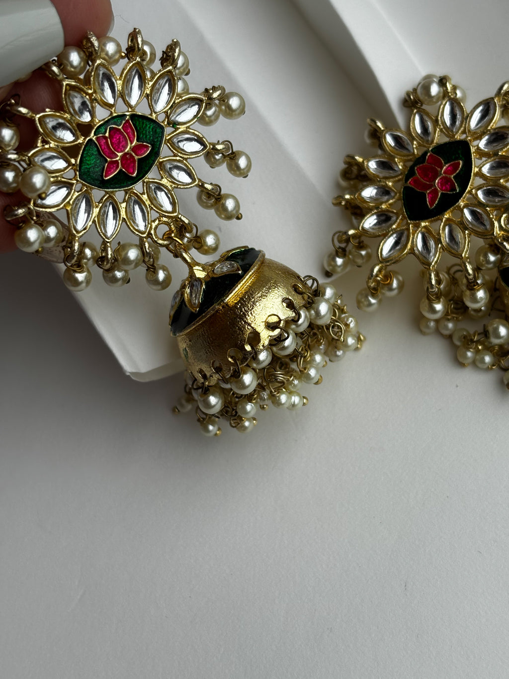 Royal Lotus Pearl Jhumka