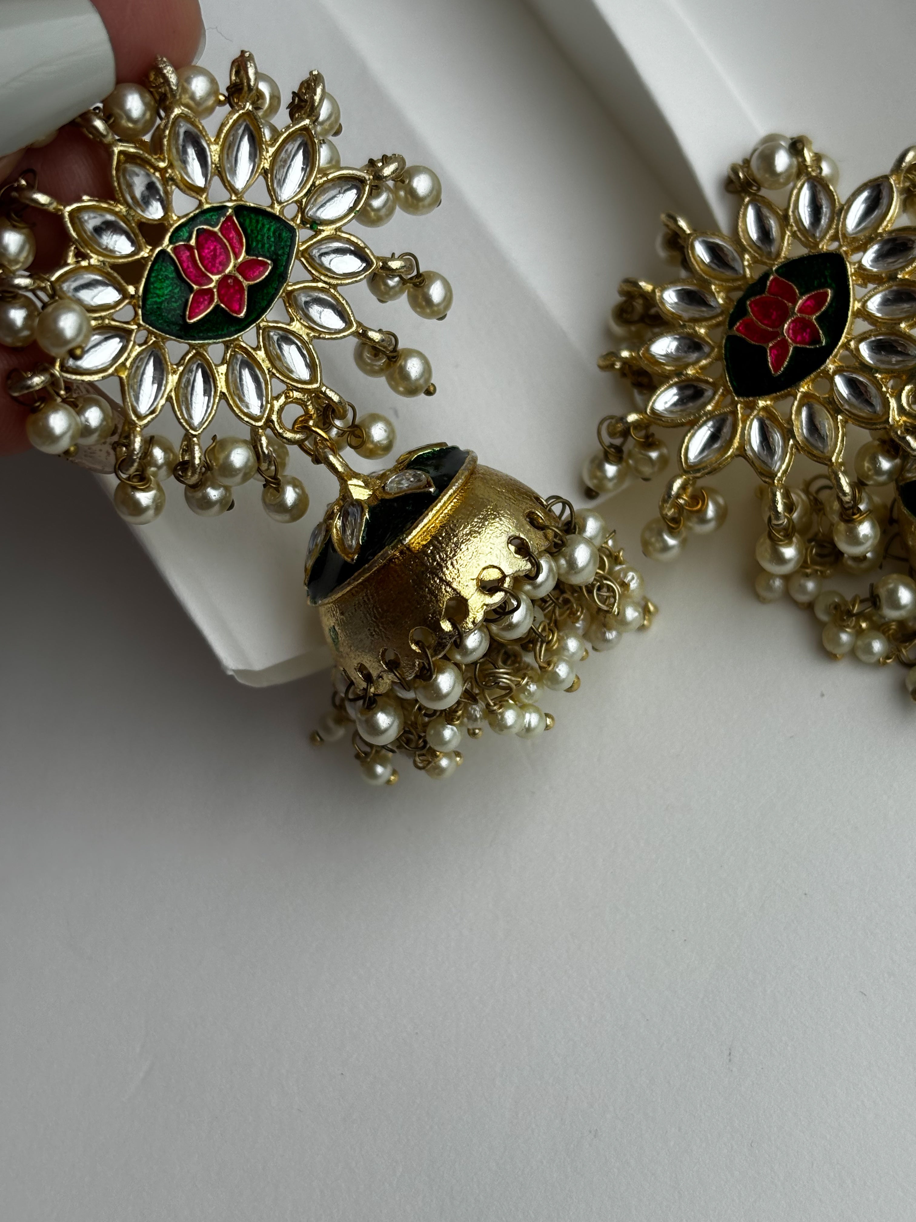 Royal Lotus Pearl Jhumka